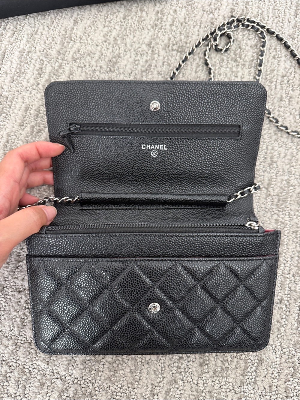 Black Quilted Crossbody Bag - Picture 2 of 6